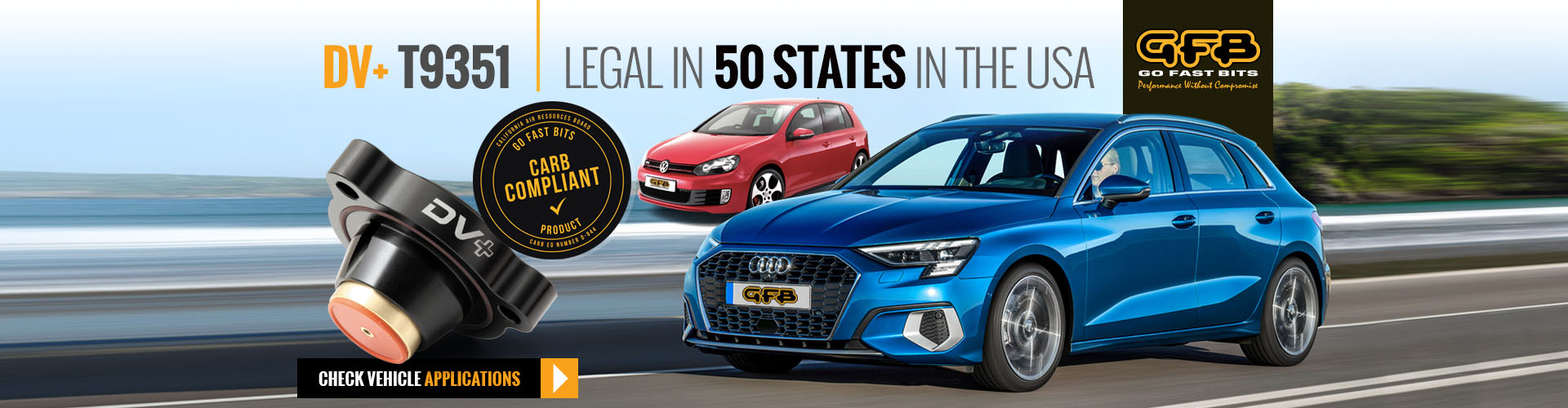 GFB CARB compliant badge with cars